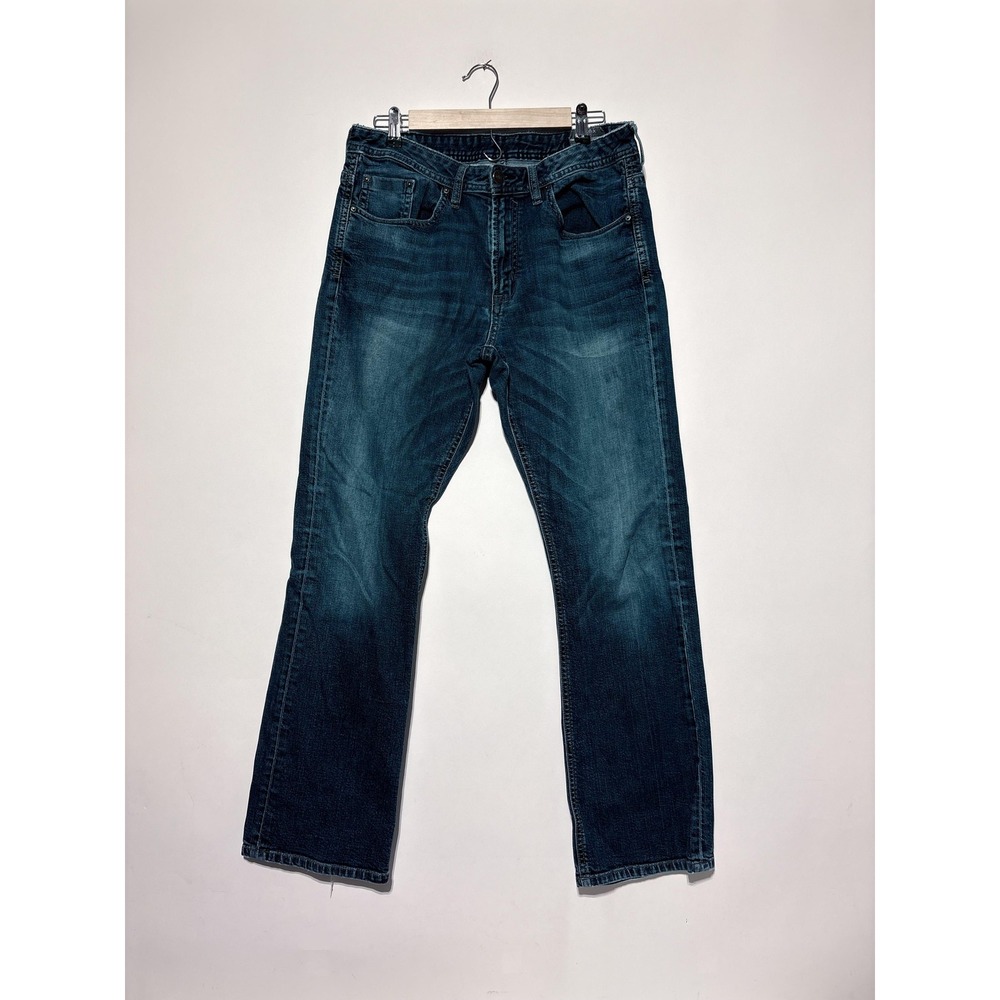 Game X Basic Jeans Mens 34x32 Blue Bootcut Stretch Denim Medium Wash Pockets